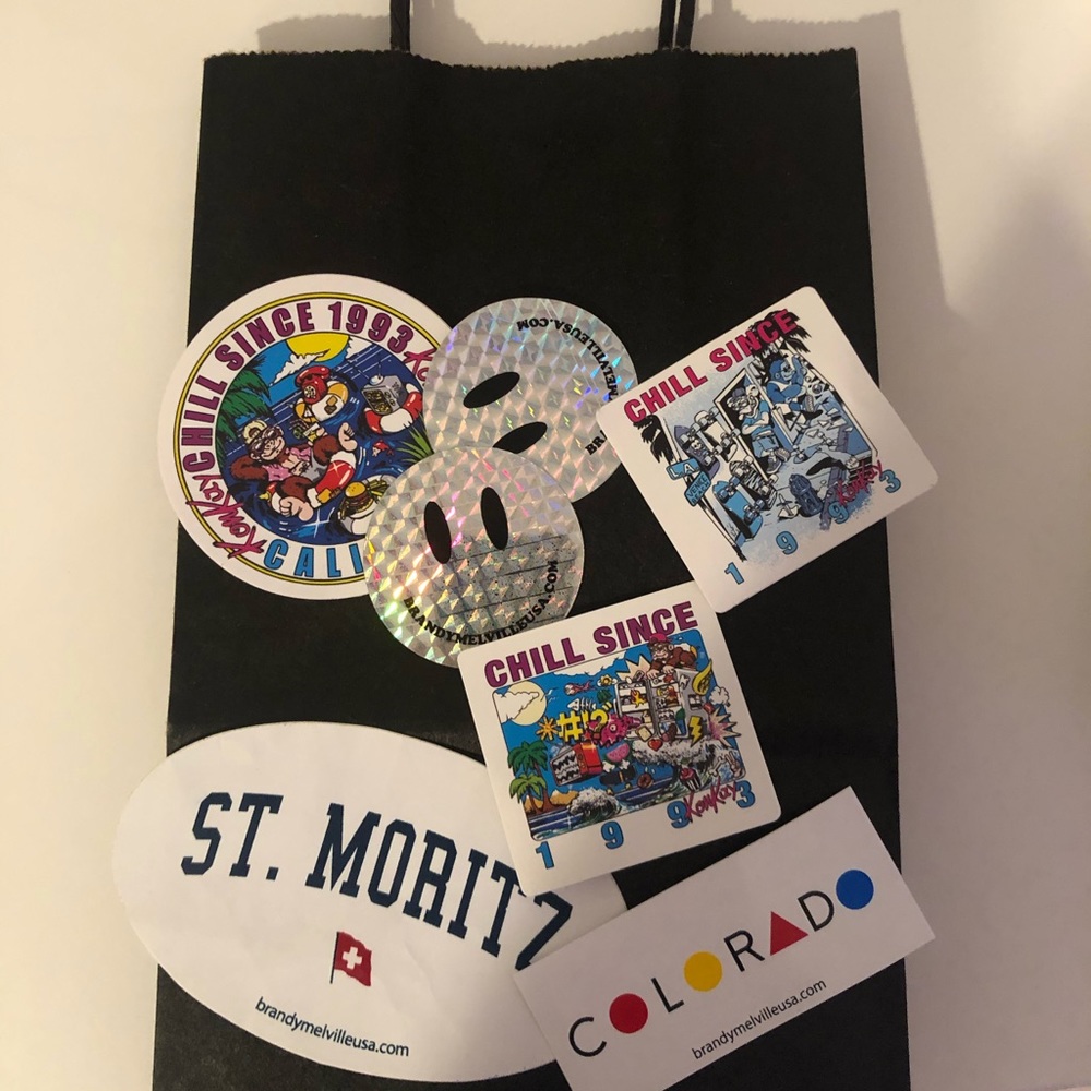 brandy melville bag and stickers!